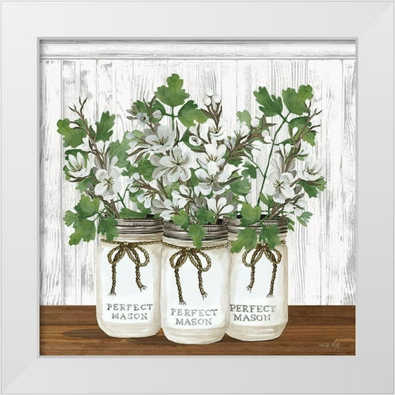 Jacobs, Cindy 20x20 White Modern Wood Framed Museum Art Print Titled - Apple Blossom Trio