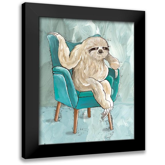 Jacobs, Cindy 20x24 Black Modern Framed Museum Art Print Titled - Chill Sloth I