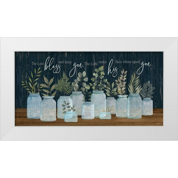 Jacobs, Cindy 24x14 White Modern Wood Framed Museum Art Print Titled - The Lord Bless You