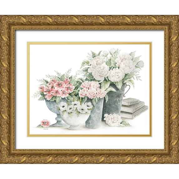 Jacobs, Cindy 24x19 Gold Ornate Wood Framed with Double Matting Museum Art Print Titled - Farmhouse Florals II