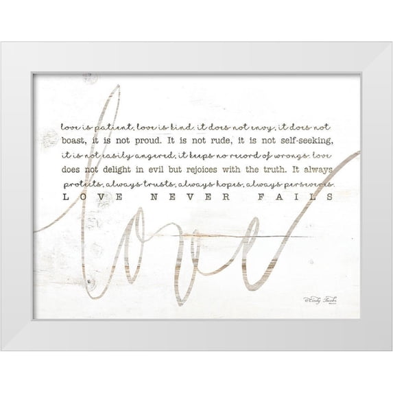 Jacobs, Cindy 24x19 White Modern Wood Framed Museum Art Print Titled - Love Never Fails