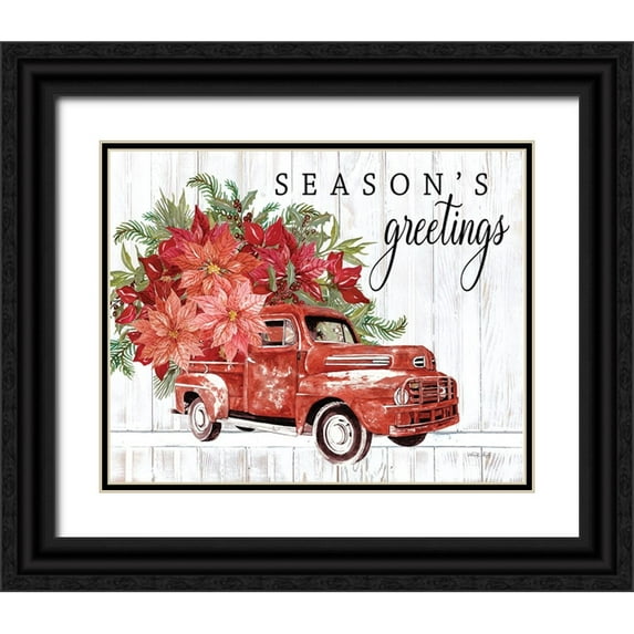Jacobs, Cindy 24x20 Black Ornate Wood Framed with Double Matting Museum Art Print Titled - Seasons Greetings