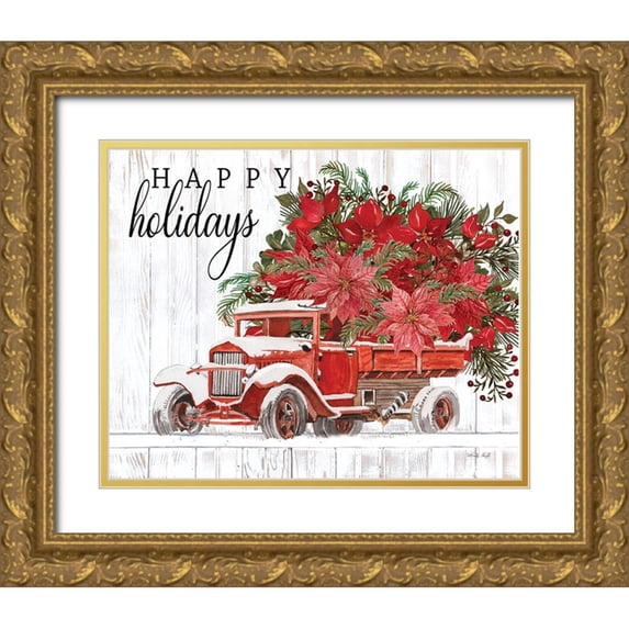 Jacobs, Cindy 24x20 Gold Ornate Wood Framed with Double Matting Museum Art Print Titled - Happy Holidays