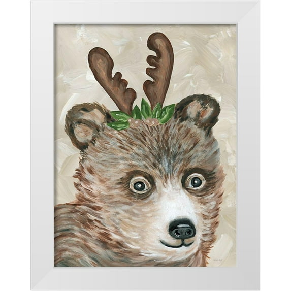 Jacobs, Cindy 25x32 White Modern Wood Framed Museum Art Print Titled - Christmas Bear