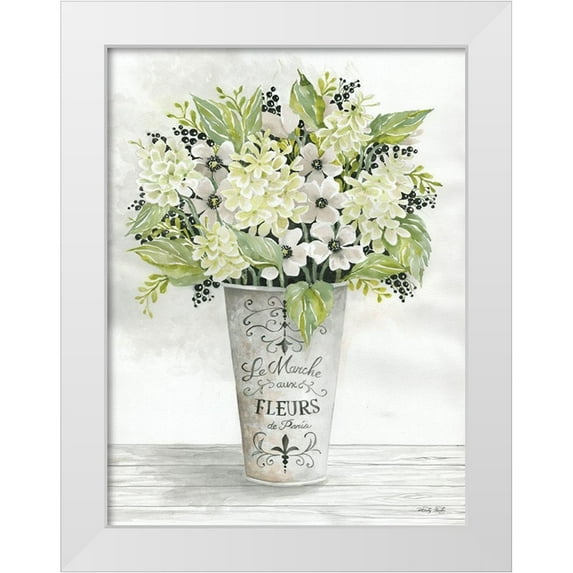 Jacobs, Cindy 25x32 White Modern Wood Framed Museum Art Print Titled - French Floral I