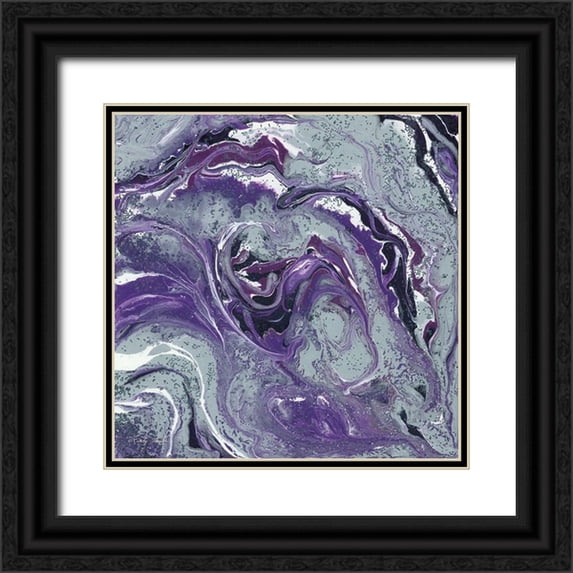 Jacobs, Cindy 26x26 Black Ornate Wood Framed with Double Matting Museum Art Print Titled - Abstract in Purple I