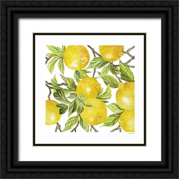 Jacobs, Cindy 26x26 Black Ornate Wood Framed with Double Matting Museum Art Print Titled - Lemon Square