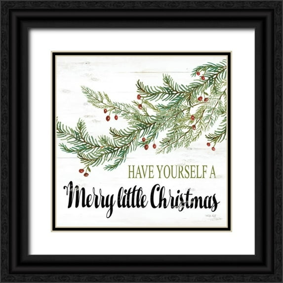 Jacobs, Cindy 26x26 Black Ornate Wood Framed with Double Matting Museum Art Print Titled - Merry Little Christmas