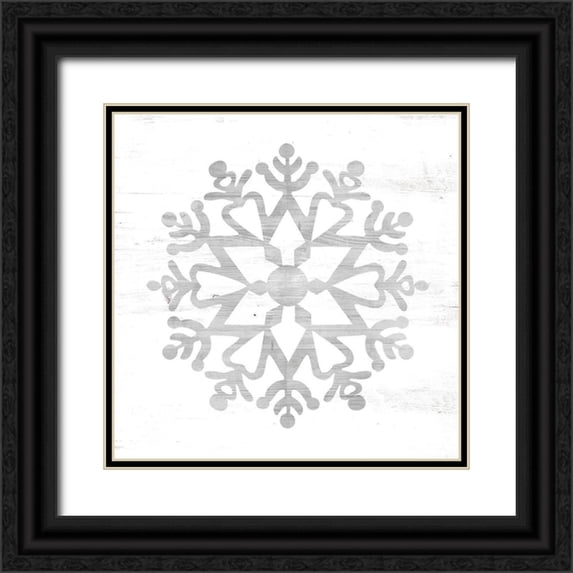 Jacobs, Cindy 26x26 Black Ornate Wood Framed with Double Matting Museum Art Print Titled - Snowflake Dreams II