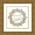 thumbnail image 1 of Jacobs, Cindy 26x26 Gold Ornate Wood Framed with Double Matting Museum Art Print Titled - Candy Cane Wreath, 1 of 4