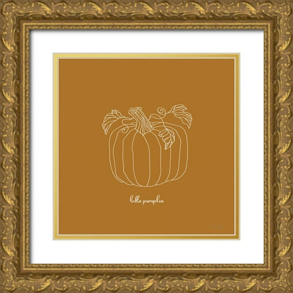 Jacobs, Cindy 26x26 Gold Ornate Wood Framed with Double Matting Museum Art Print Titled - Hello Pumpkin