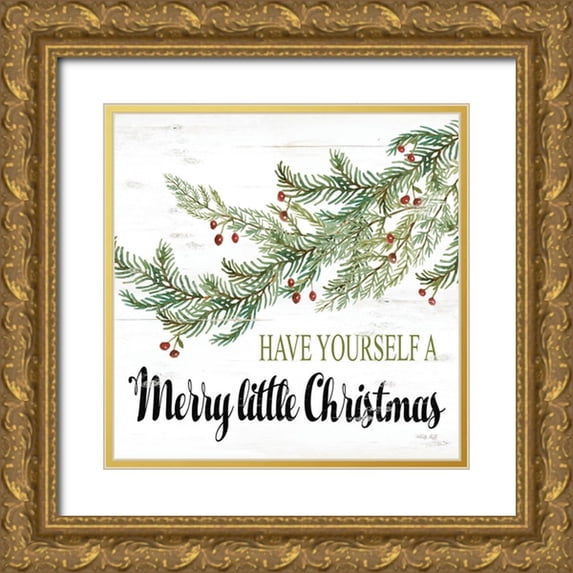 Jacobs, Cindy 26x26 Gold Ornate Wood Framed with Double Matting Museum Art Print Titled - Merry Little Christmas
