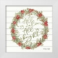 thumbnail image 1 of Jacobs, Cindy 26x26 White Modern Wood Framed Museum Art Print Titled - All is Calm Berry Wreath, 1 of 4