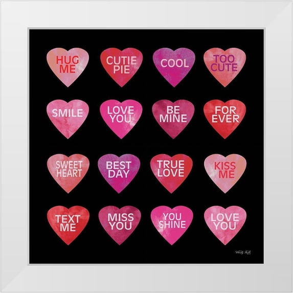 Jacobs, Cindy 26x26 White Modern Wood Framed Museum Art Print Titled - Be Mine Hearts II