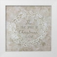 thumbnail image 1 of Jacobs, Cindy 26x26 White Modern Wood Framed Museum Art Print Titled - White Whisper Christmas Wreath III, 1 of 4