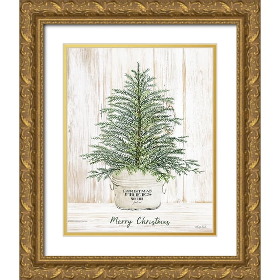 Jacobs, Cindy 26x32 Gold Ornate Wood Framed with Double Matting Museum Art Print Titled - Merry Christmas Tree