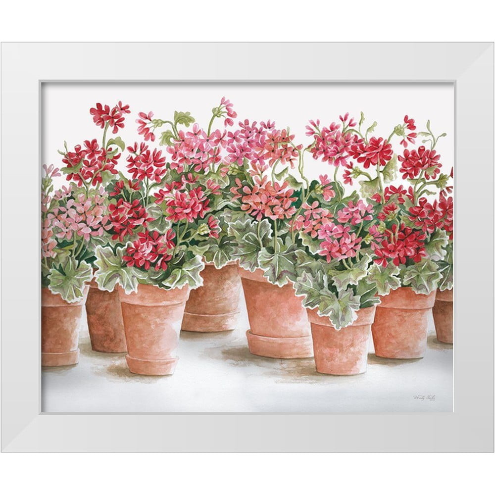 Melrose International Framed Potted Geranium Print (Set of 2)