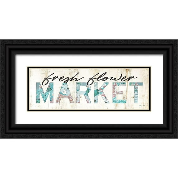 Jacobs, Cindy 32x13 Black Ornate Wood Framed with Double Matting Museum Art Print Titled - Fresh Flower Market