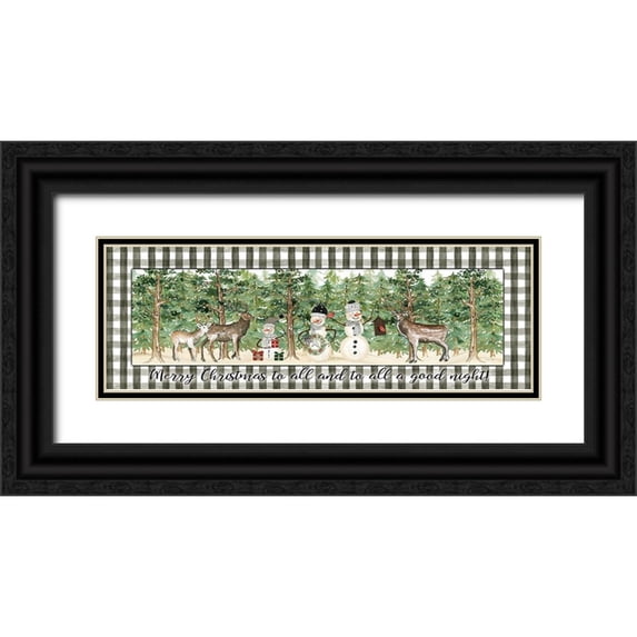 Jacobs, Cindy 32x13 Black Ornate Wood Framed with Double Matting Museum Art Print Titled - Merry Christmas to All