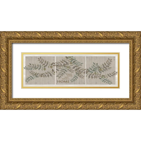 Jacobs, Cindy 32x13 Gold Ornate Wood Framed with Double Matting Museum Art Print Titled - Family Makes This House a Home