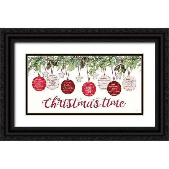 Jacobs, Cindy 32x18 Black Ornate Wood Framed with Double Matting Museum Art Print Titled - Christmas Time