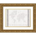 thumbnail image 1 of Jacobs, Cindy 32x24 Gold Ornate Wood Framed with Double Matting Museum Art Print Titled - Fly, Dream, Discover, Explore Map, 1 of 4