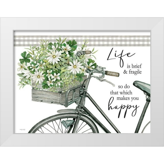 Jacobs, Cindy 32x25 White Modern Wood Framed Museum Art Print Titled - Do That Which Makes You Happy