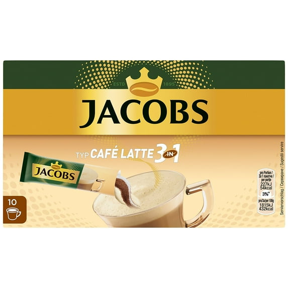 Jacobs Coffee Specialities 3-In-1 Type Café Latte 10Sticks With Instant Coffee 125G