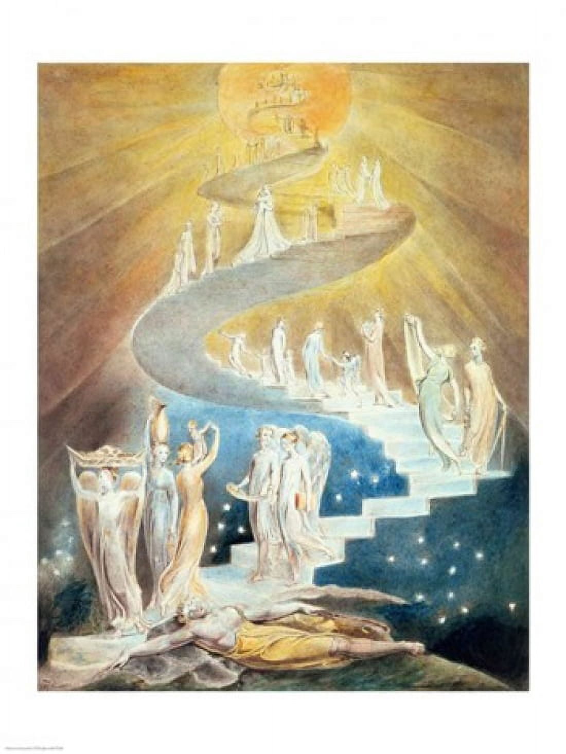 Jacobs Ladder Canvas Art - William Blake (18 x 24)