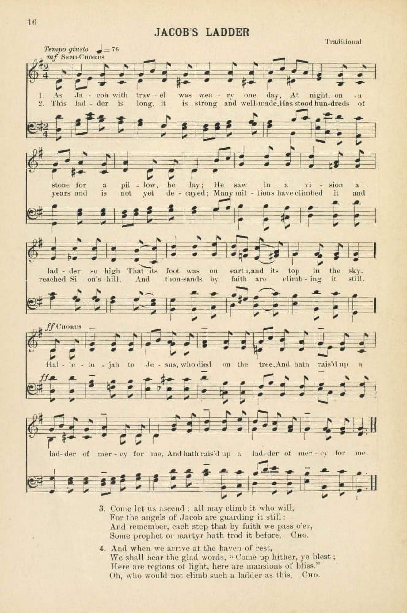 Jacobs Ladder Traditional Christmas Carols & Hymns 1910 Canvas Art - (18 x 24)