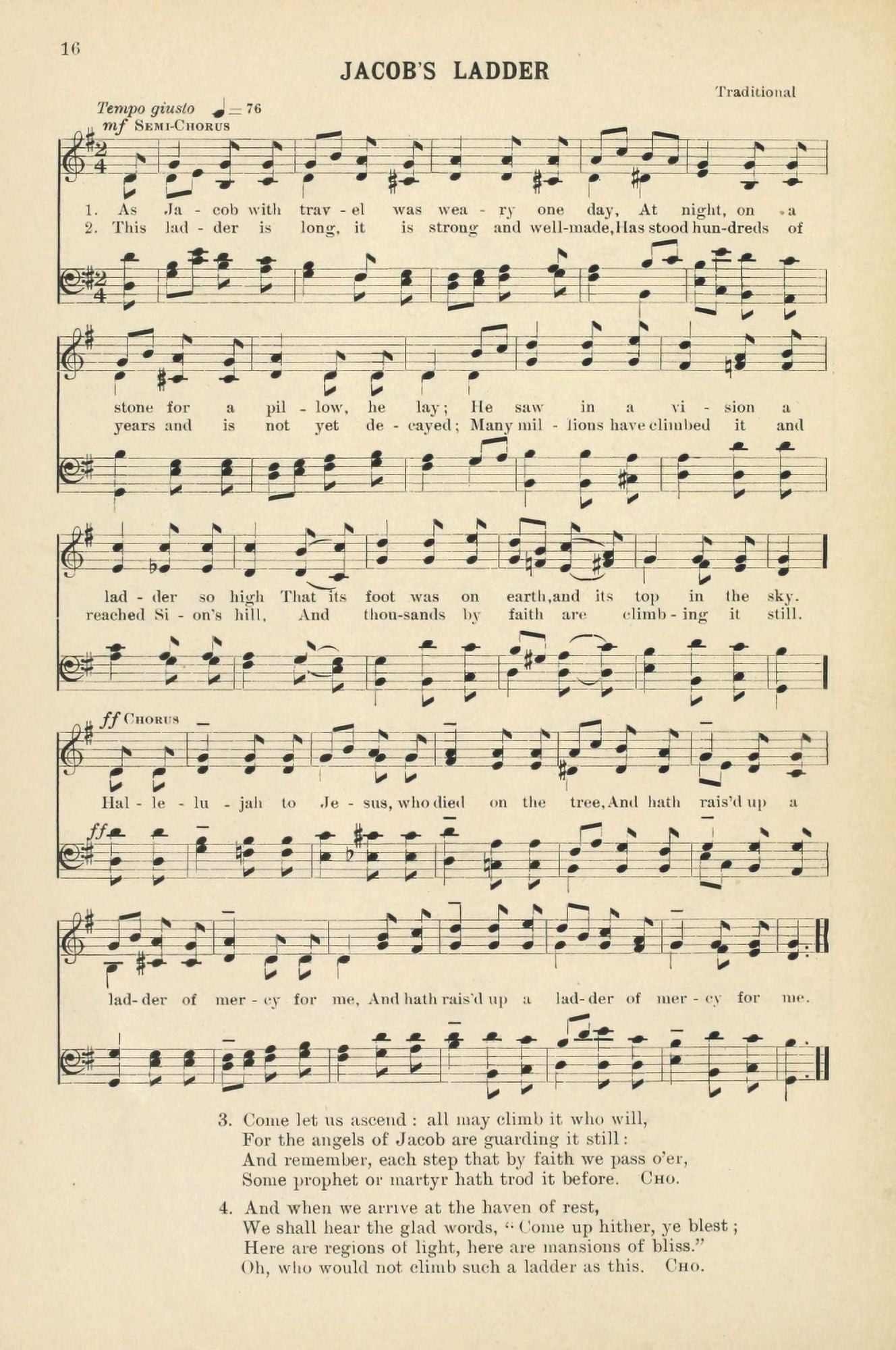 Jacobs Ladder Traditional Christmas Carols & Hymns 1910 Canvas Art - (24 x 36)