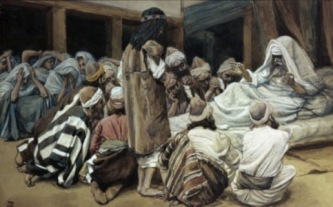Jacobs Last Moments  James J Tissot (1836-1902 French)  Jewish Museum New York Canvas Art - James Tissot (18 x 24)