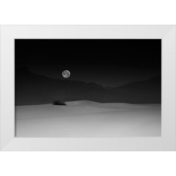 Jacobs, Lydia 14x11 White Modern Wood Framed Museum Art Print Titled - Full Moon Over White Sands