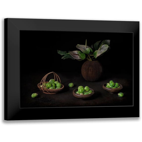 Jacobs, Lydia 18x13 Black Modern Framed Museum Art Print Titled - Still Life With Brussel Sprouts