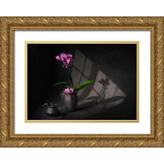 Jacobs, Lydia 18x14 Gold Ornate Wood Framed with Double Matting Museum Art Print Titled - Warm Sunlight