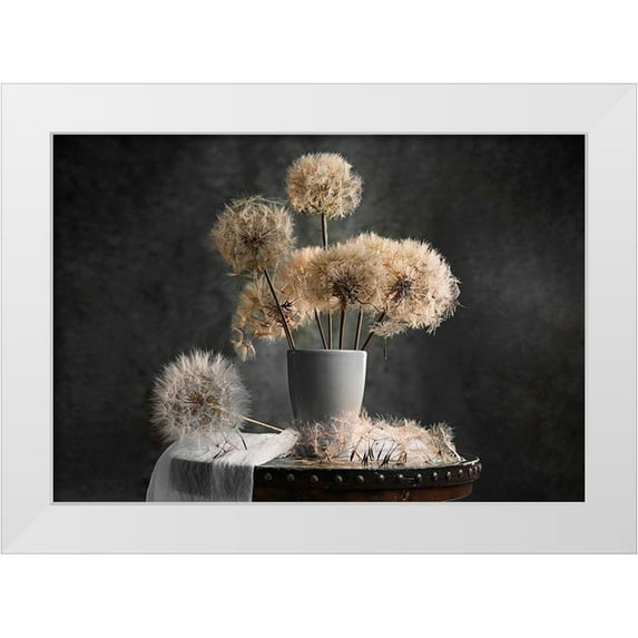 Jacobs, Lydia 18x14 White Modern Wood Framed Museum Art Print Titled - Dandelion Seed Pod
