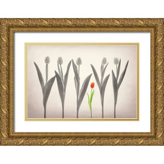 Jacobs, Lydia 24x17 Gold Ornate Wood Framed with Double Matting Museum Art Print Titled - Tulip Forest