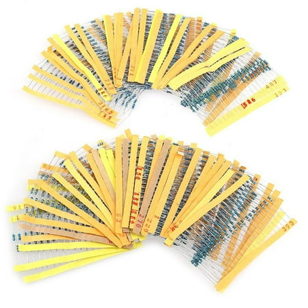 JacobsParts 1/4W Metal Film Resistors Assortment Pack, 30 Values (10 Ohm - 1M Ohm) - Pack of 600