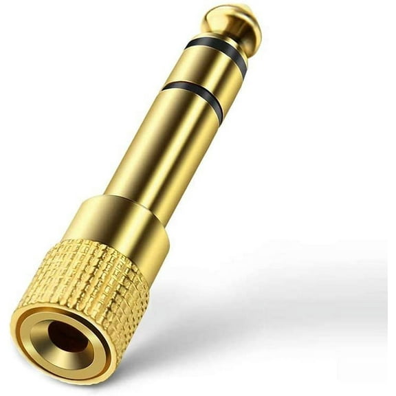 JacobsParts 3.5mm 1/8" Female to 6.35mm 1/4" Male TRS Stereo Audio Headphone Adapter Converter