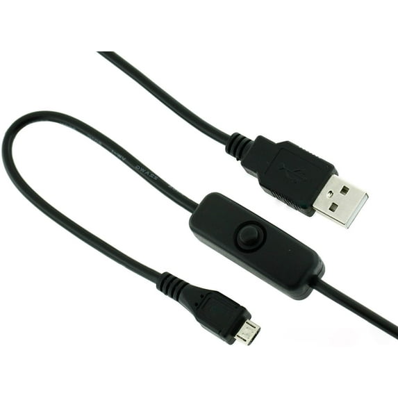 JacobsParts 3A Micro USB Cable On/Off Power Button Switch Raspberry Pi ...