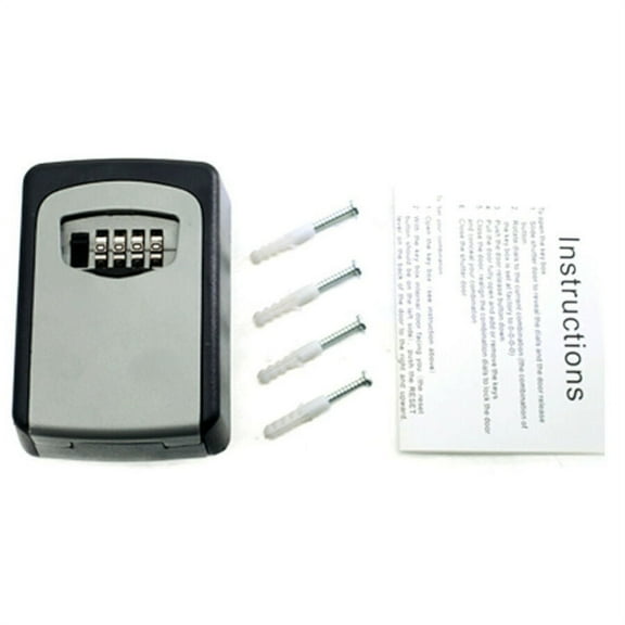 JacobsParts 4 Digit Combination Security Key Lock Box Waterproof Key Storage Lockbox Wall Mount 6 Key Extra Large Capacity for House Key, Car Key, ID Card