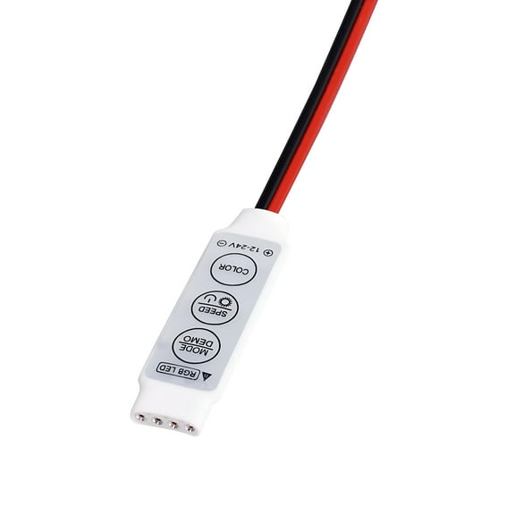 JacobsParts 4-Pin Mini RGB LED Controller 3-Key Dimmer for LED Strip Lights 12V 24V