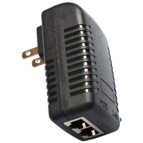 JacobsParts 48V 0.5A 24W 802.3af Passive PoE Injector Power Over Ethernet Adapter for IP Cameras Phones WLAN AP (2-Pack)