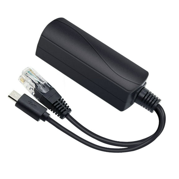 JacobsParts 5V PoE Splitter, 48V to 5V 2.4A Micro-USB Adapter, IEEE 802.3af Compliant for IP Camera, Raspberry Pi and More (2-Pack)