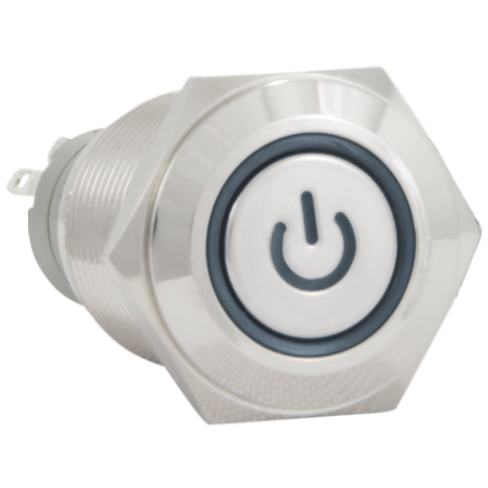 JacobsParts Latching Maintained Pushbutton ON/OFF Switch Circular Metal ...