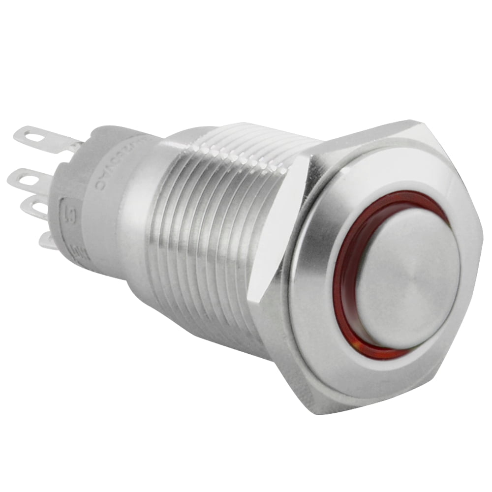 JacobsParts Latching Pushbutton ON/OFF Maintained Power Switch Circular ...