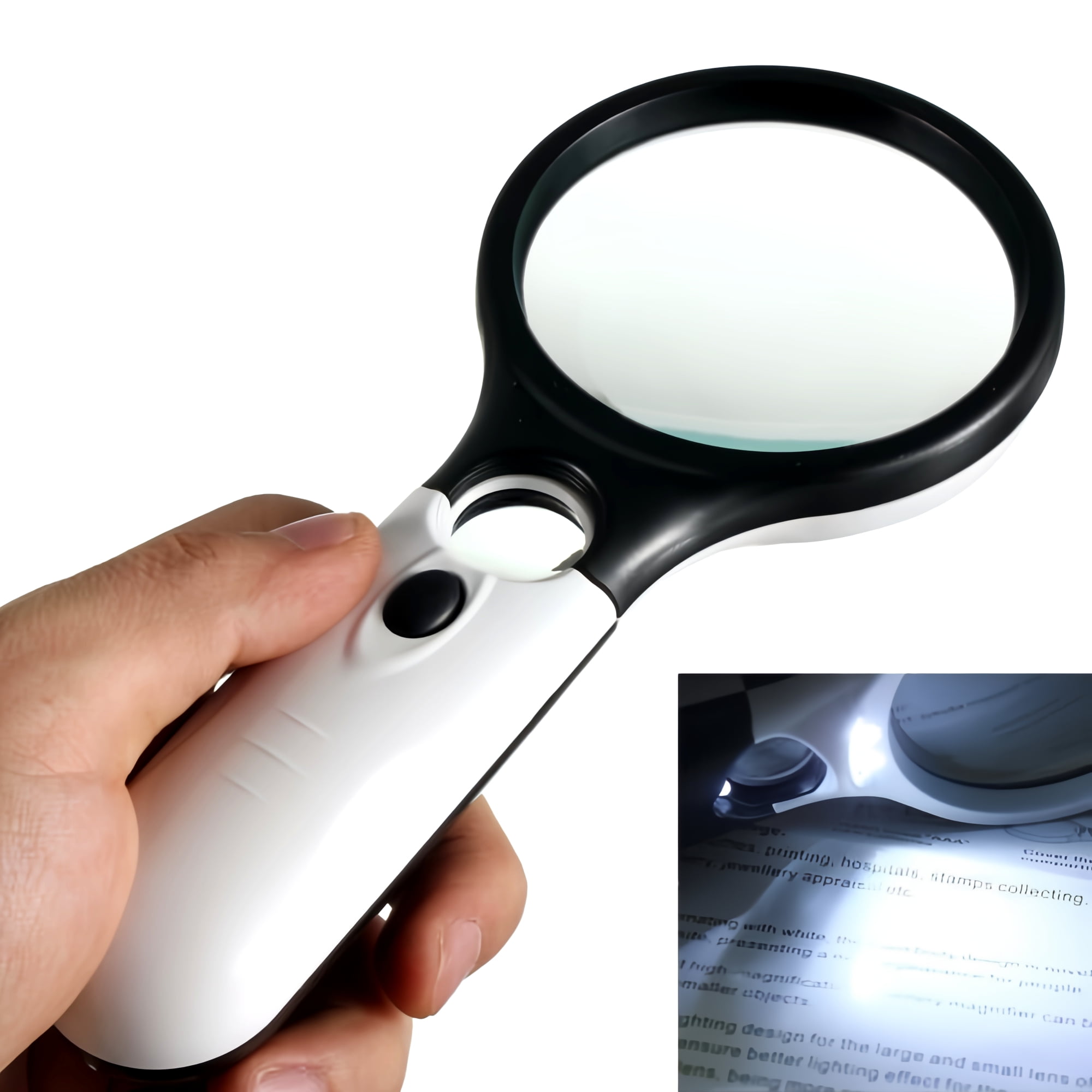 JacobsParts Magnifying Glass Lighted with 3X 15X High Magnification 3 Bright LEDs, Suitable for Reading, Jewelry Inspection, Science