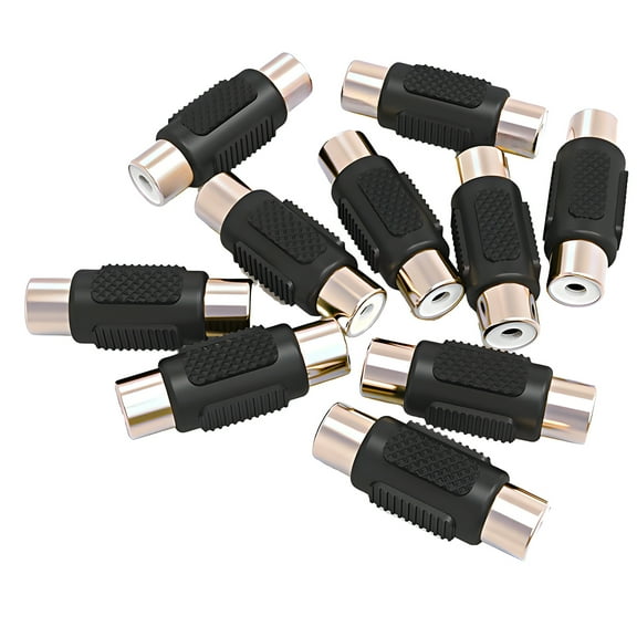 JacobsParts RCA Female to Female Coupler Audio Video Adapter for Phono, Speaker, RCA Cable, Amplifier (20 Pack)