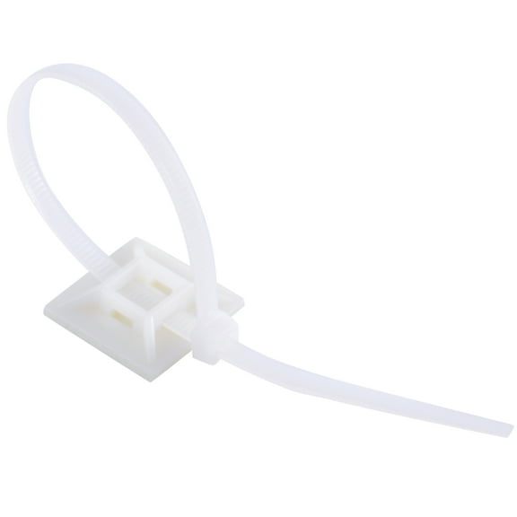 JacobsParts Self Adhesive Zip Tie Mount Kit Cable Management System with Optional Screw Mount includes Base and Ties, Large (25 Pack)