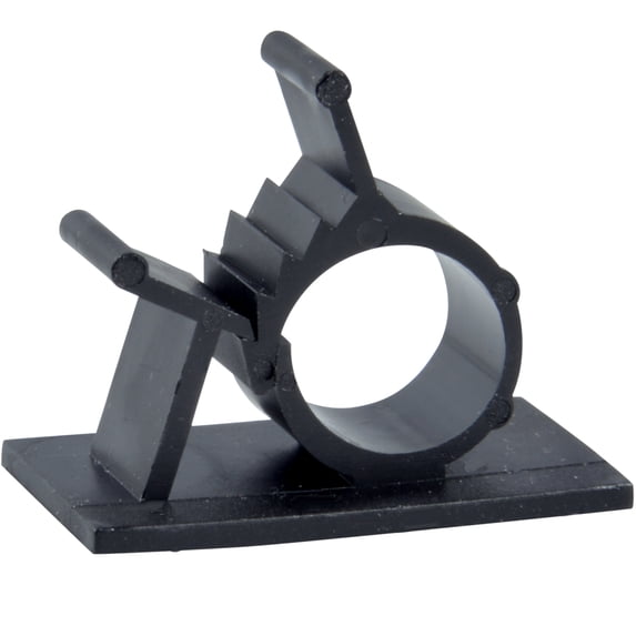 JacobsParts V1 Adhesive Cable Management Clips, 0.6 Inch Adjustable Clamp, Black (25 Pack)